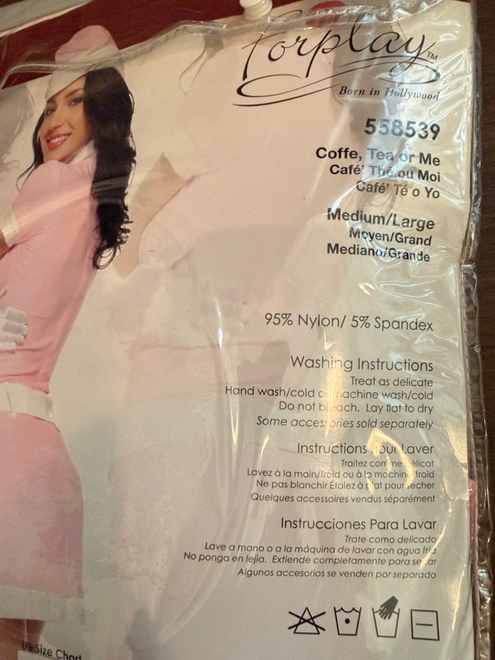 Forplay Pink & White Retro Flight Attendant Chemise Costume - Picture 9 of 12